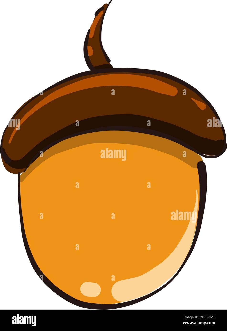 Kleine Eichel, Illustration, Vektor auf weißem Hintergrund. Stock Vektor