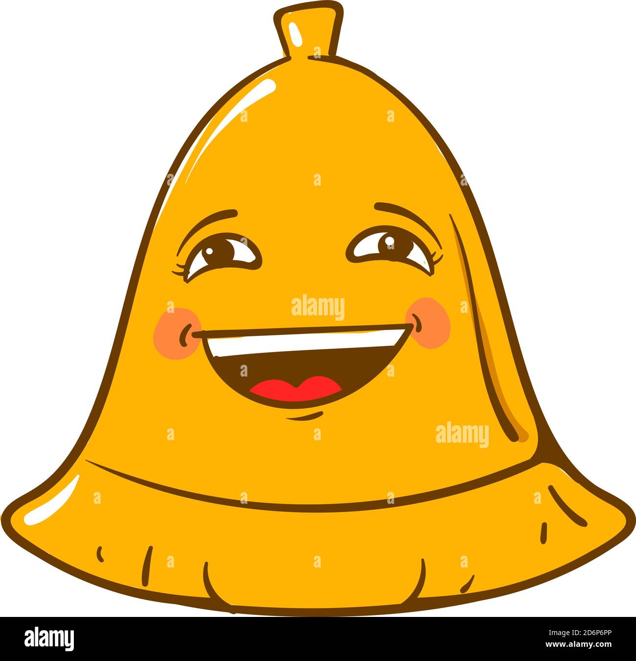 Glocke mit großem Lächeln, Illustration, Vektor auf weißem Hintergrund. Stock Vektor