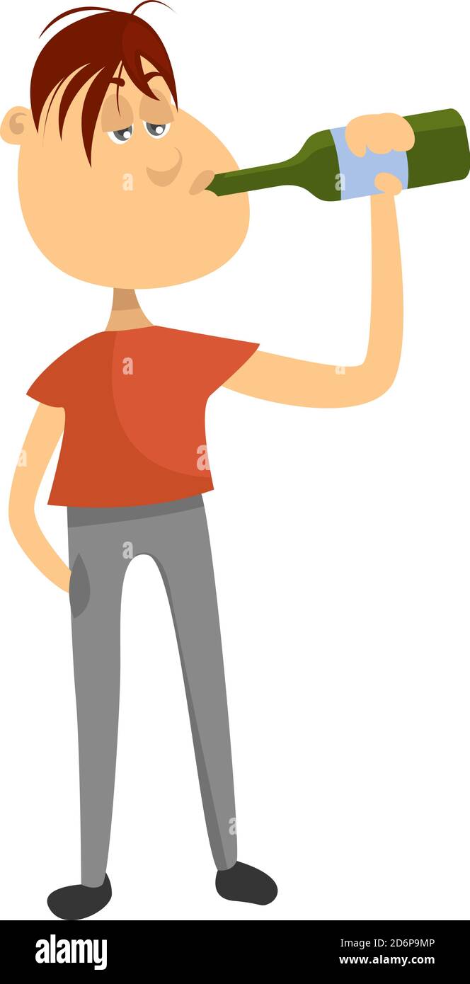 Betrunkene Menschen, Illustration, Vektor auf weißem Hintergrund. Stock Vektor