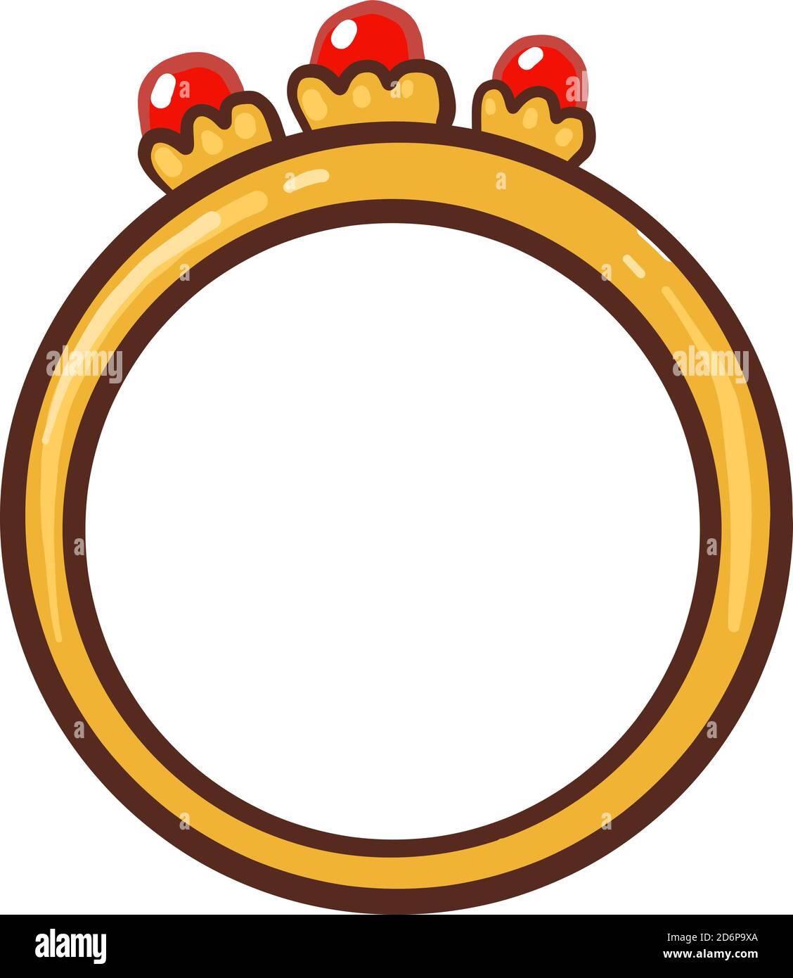 Ring mit roten Steinen, Illustration, Vektor auf weißem Hintergrund. Stock Vektor
