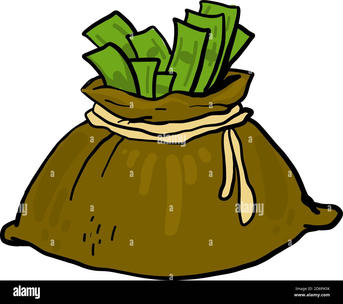 Geld in einer Tasche, Illustration, Vektor auf weißem Hintergrund. Stock Vektor