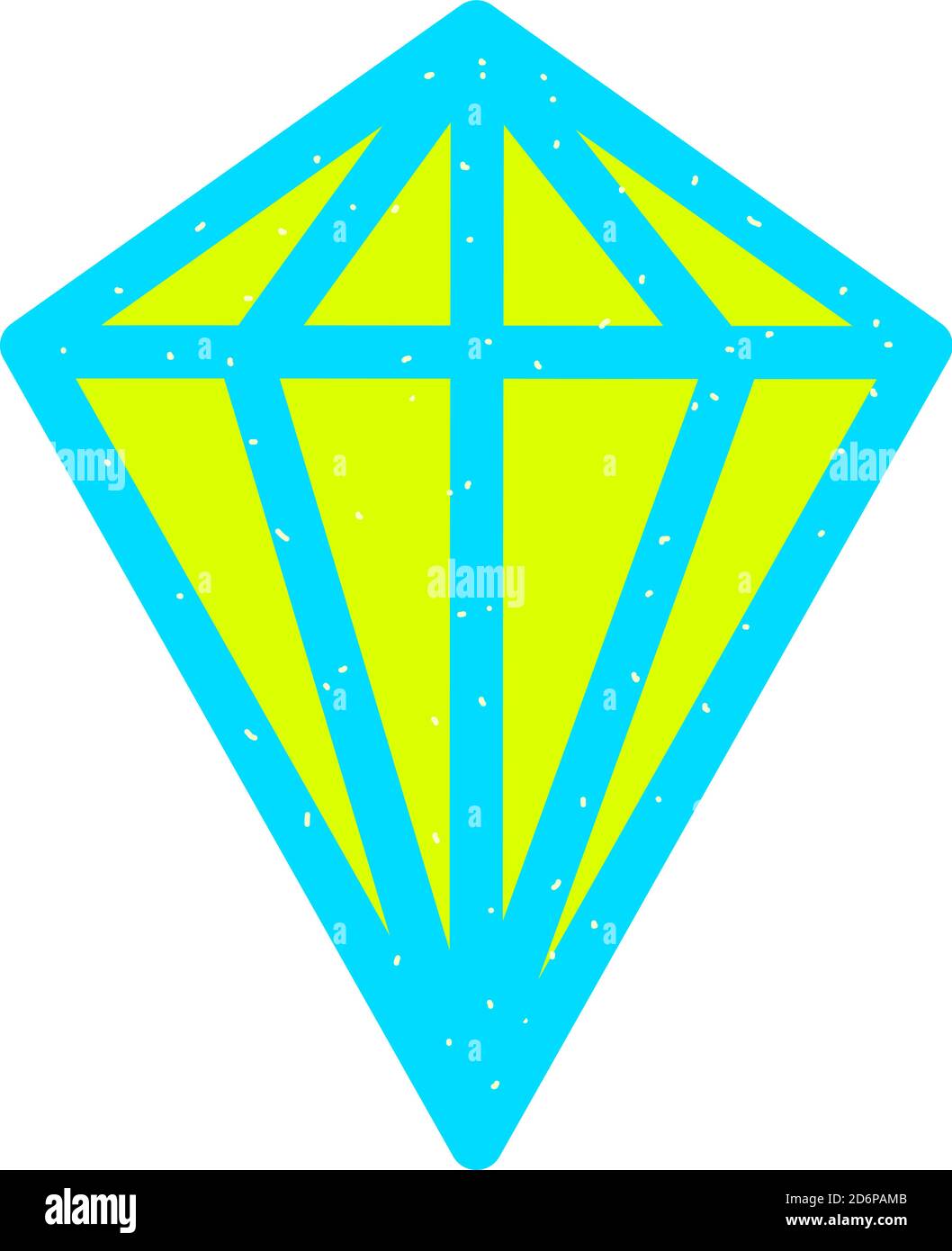 Flache Diamond, Illustration, Vektor auf weißem Hintergrund. Stock Vektor