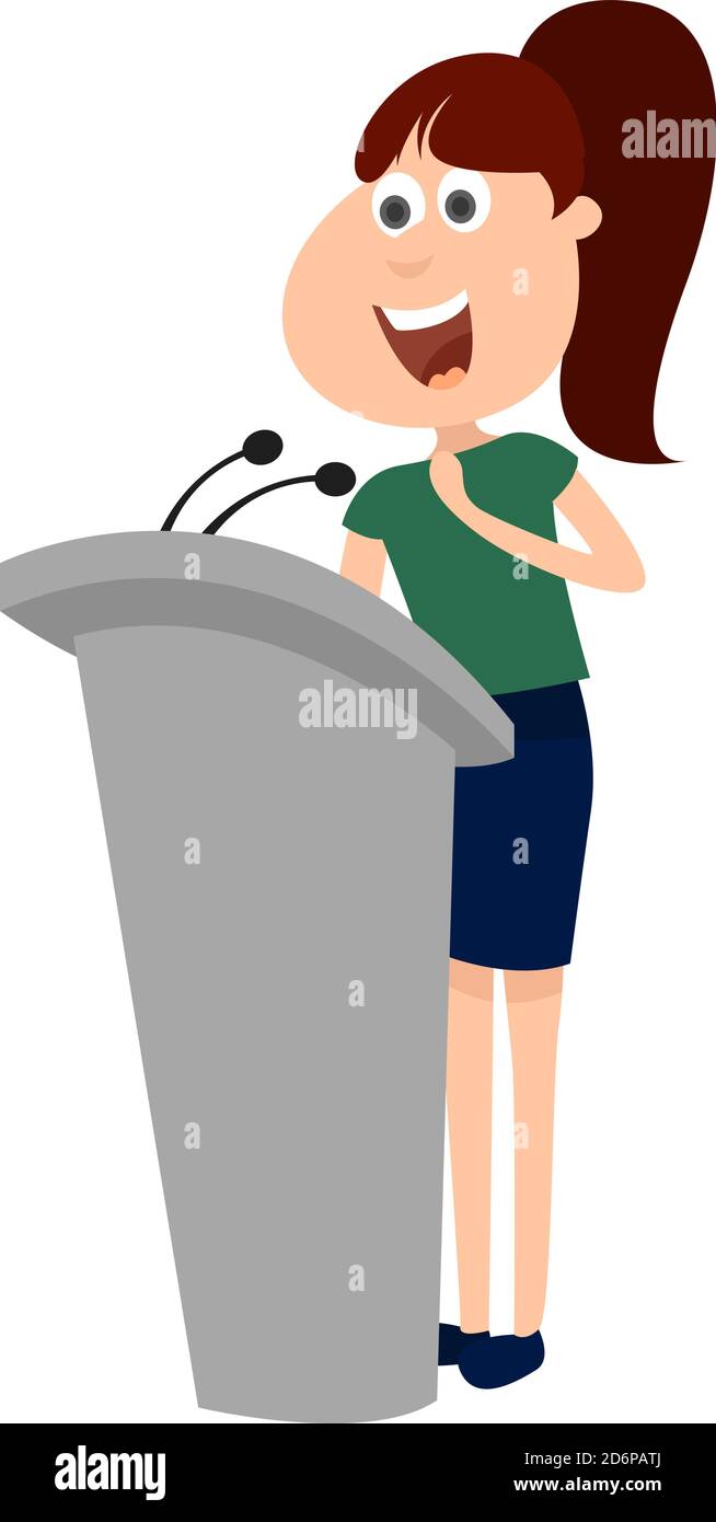 Public Speaker, Illustration, Vektor auf weißem Hintergrund. Stock Vektor