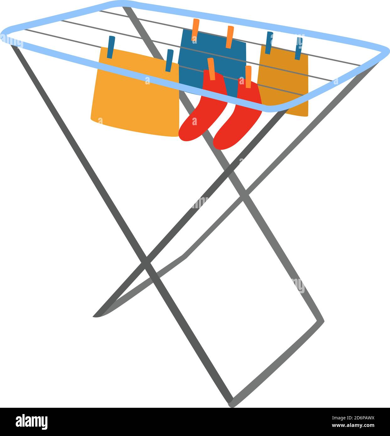 Trockene Kleidung, Illustration, Vektor auf weißem Hintergrund. Stock Vektor