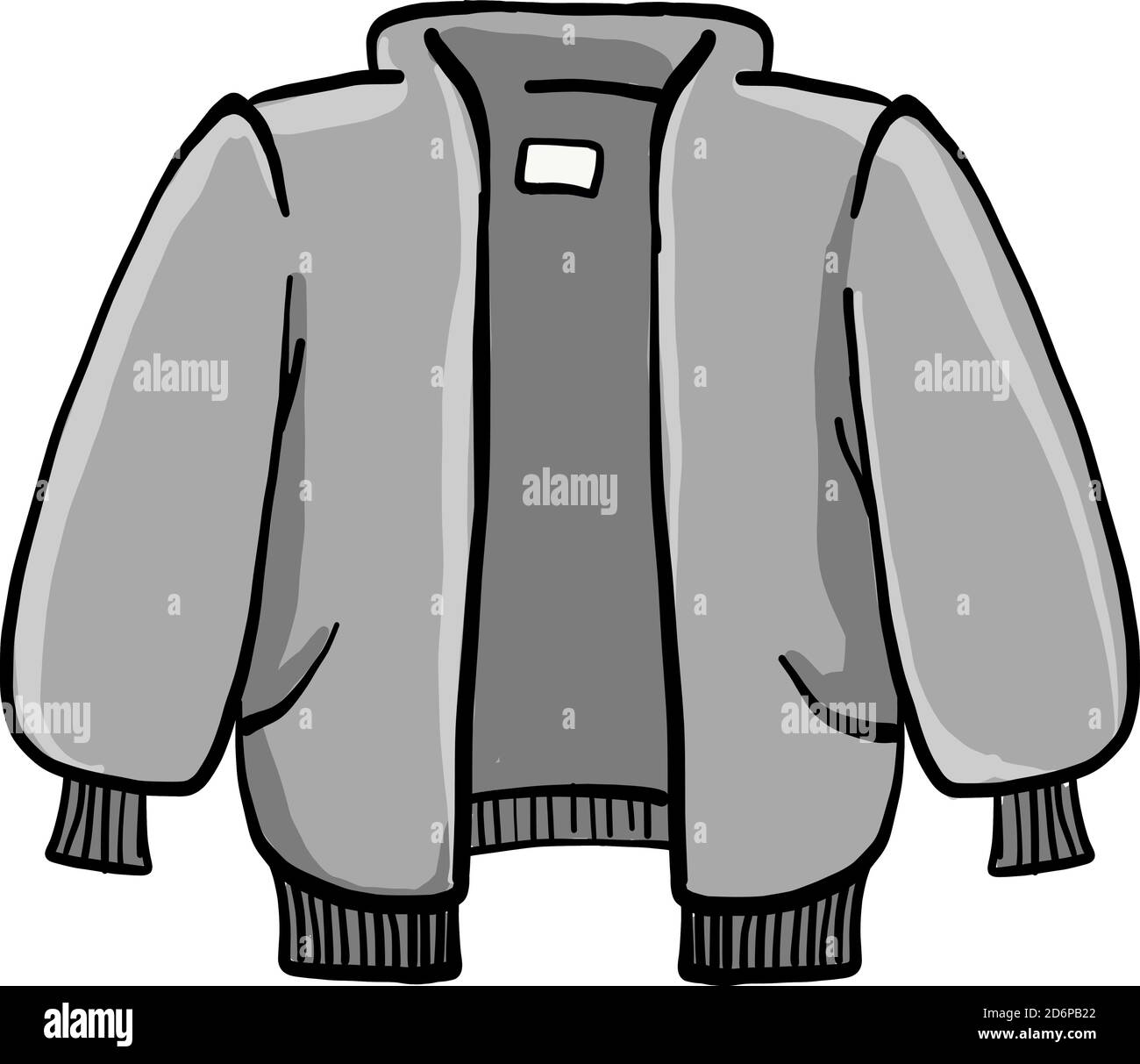 Graue Jacke, Illustration, Vektor auf weißem Hintergrund. Stock Vektor