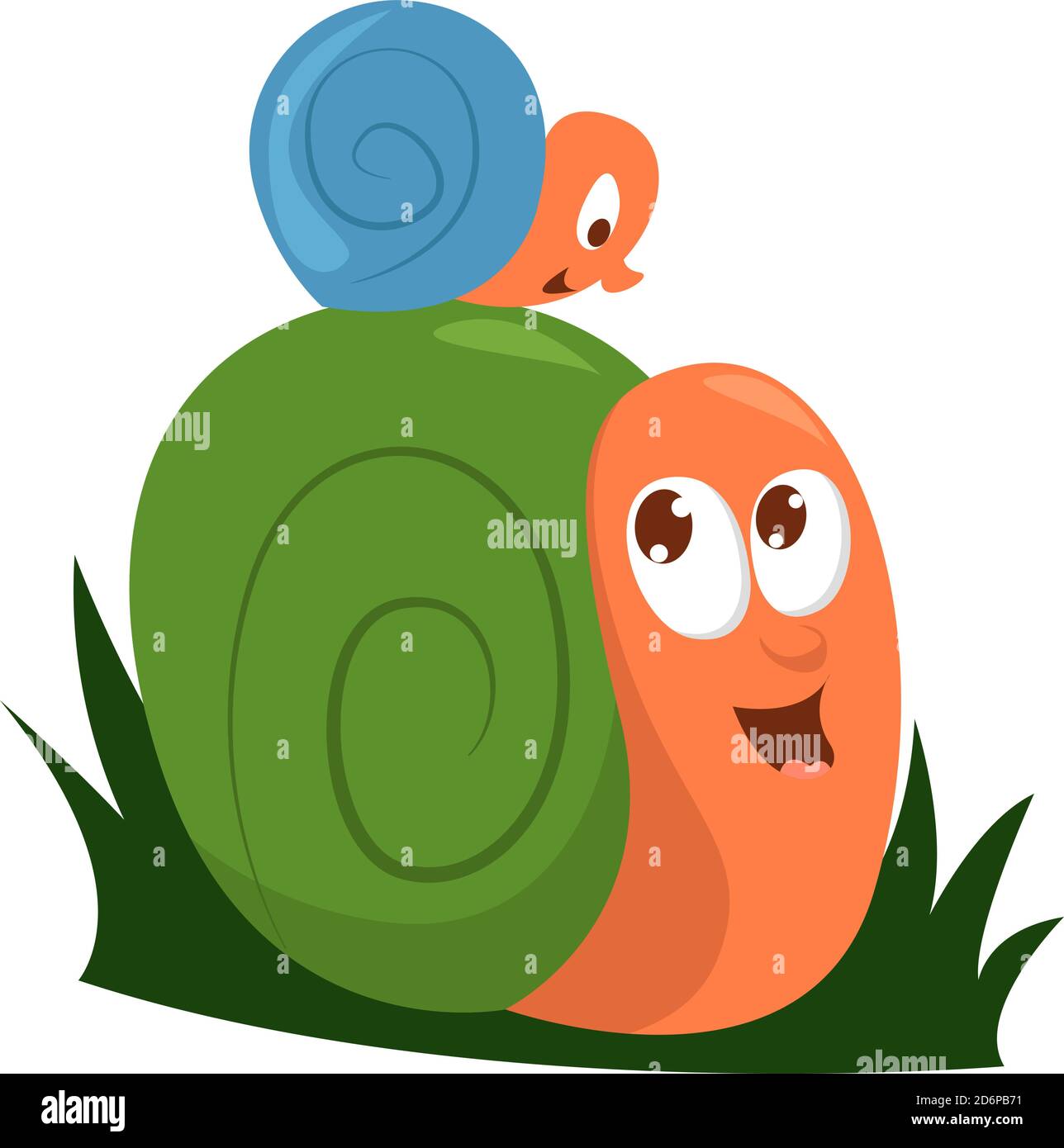 Niedliche kleine Schnecken, Illustration, Vektor auf weißem Hintergrund. Stock Vektor