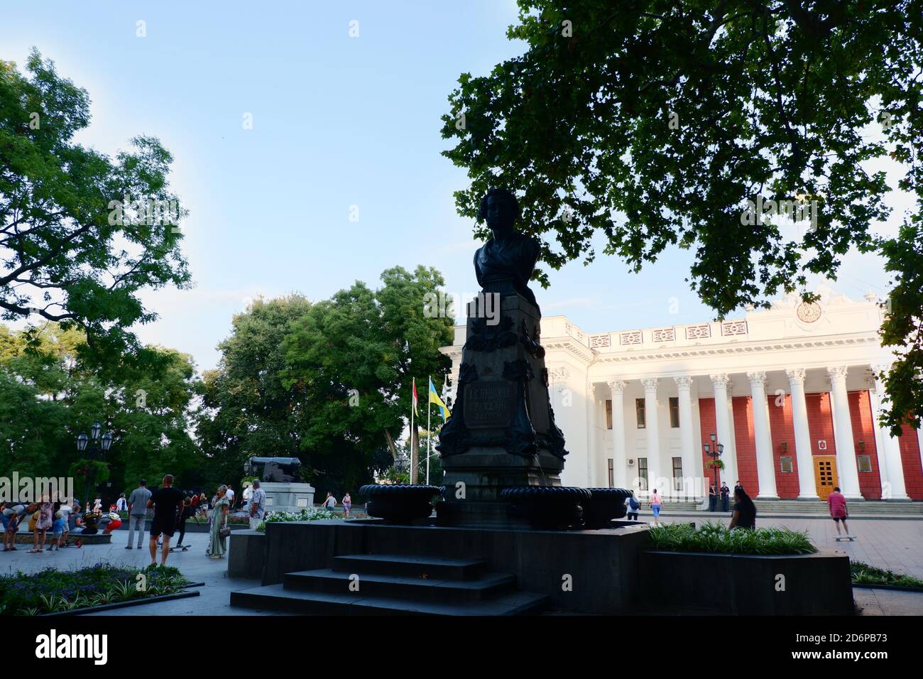 Statue von Puschkin vor dem Rathaus von Odessa Stockfoto