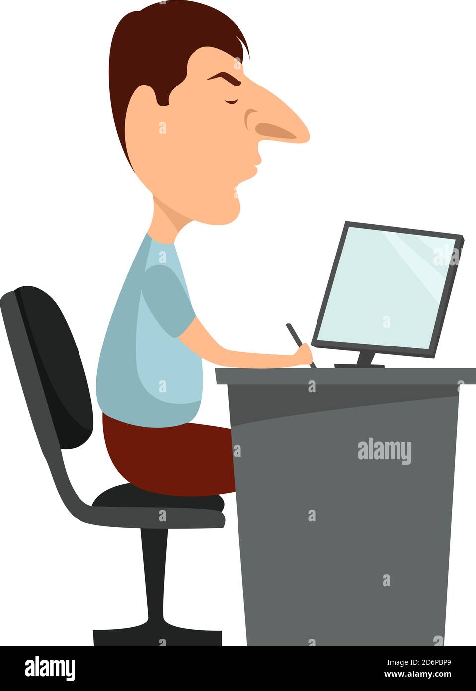 Büroarbeit, Illustration, Vektor auf weißem Hintergrund. Stock Vektor