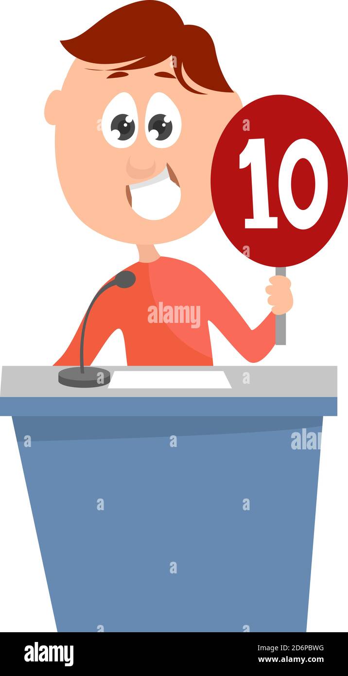 Männliche Jury, Illustration, Vektor auf weißem Hintergrund. Stock Vektor