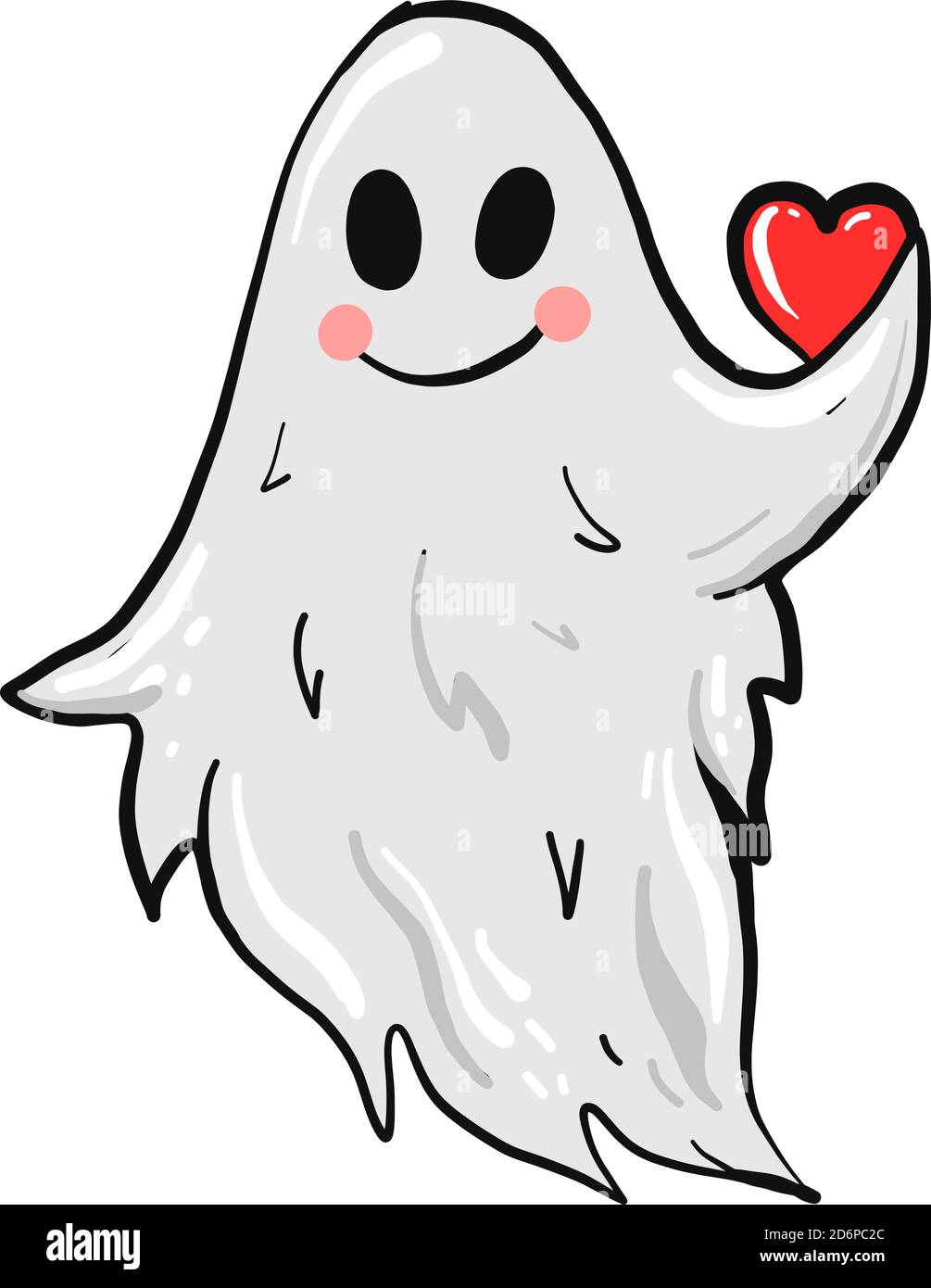Glücklicher Geist mit Herz, Illustration, Vektor auf weißem Hintergrund. Stock Vektor