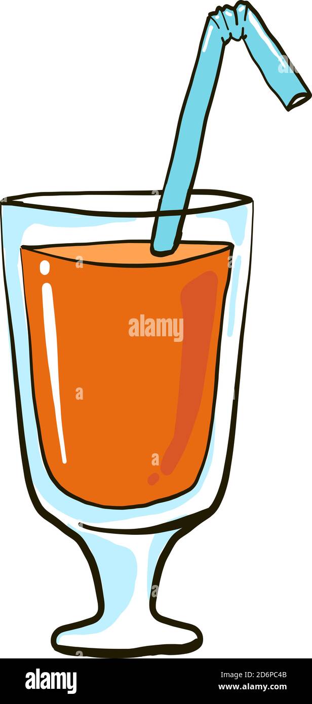 Volles Glas Saft, Illustration, Vektor auf weißem Hintergrund. Stock Vektor