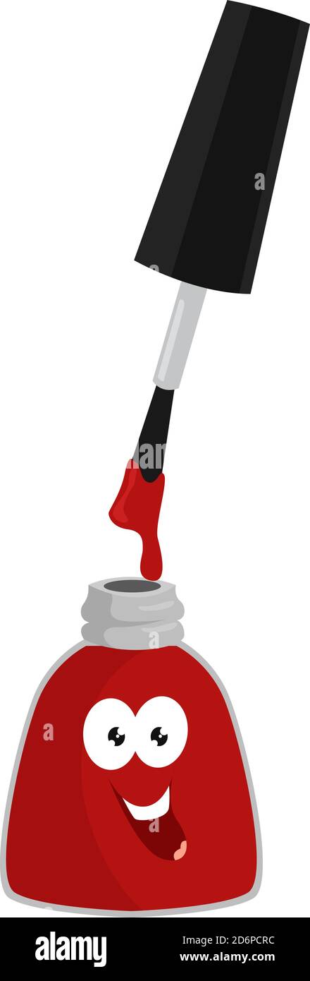 Angeregter roter Nagellack, Illustration, Vektor auf weißem Hintergrund. Stock Vektor