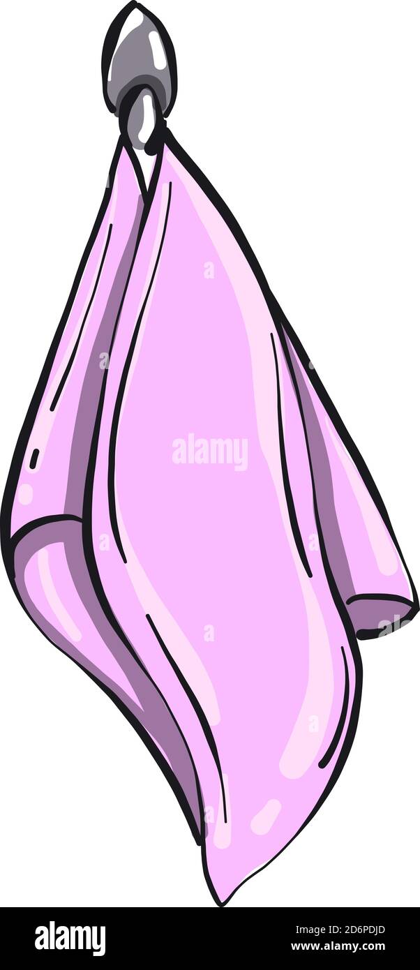 Rosa Handtuch, Illustration, Vektor auf weißem Hintergrund. Stock Vektor
