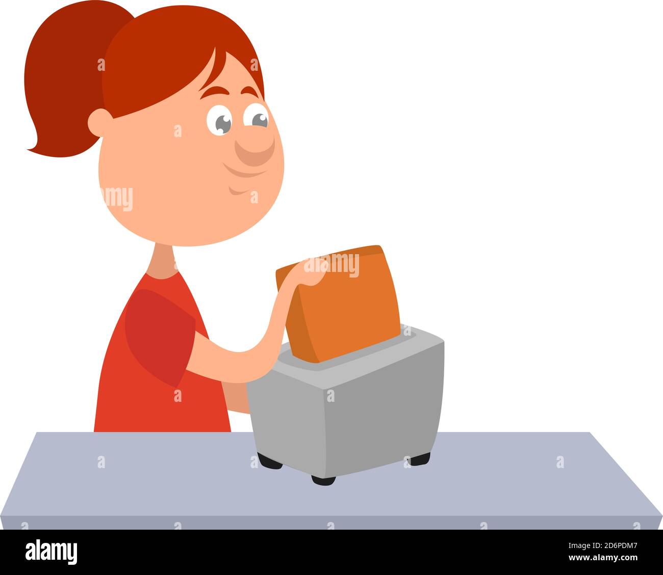 Toast, Illustration, Vektor auf weißem Hintergrund. Stock Vektor