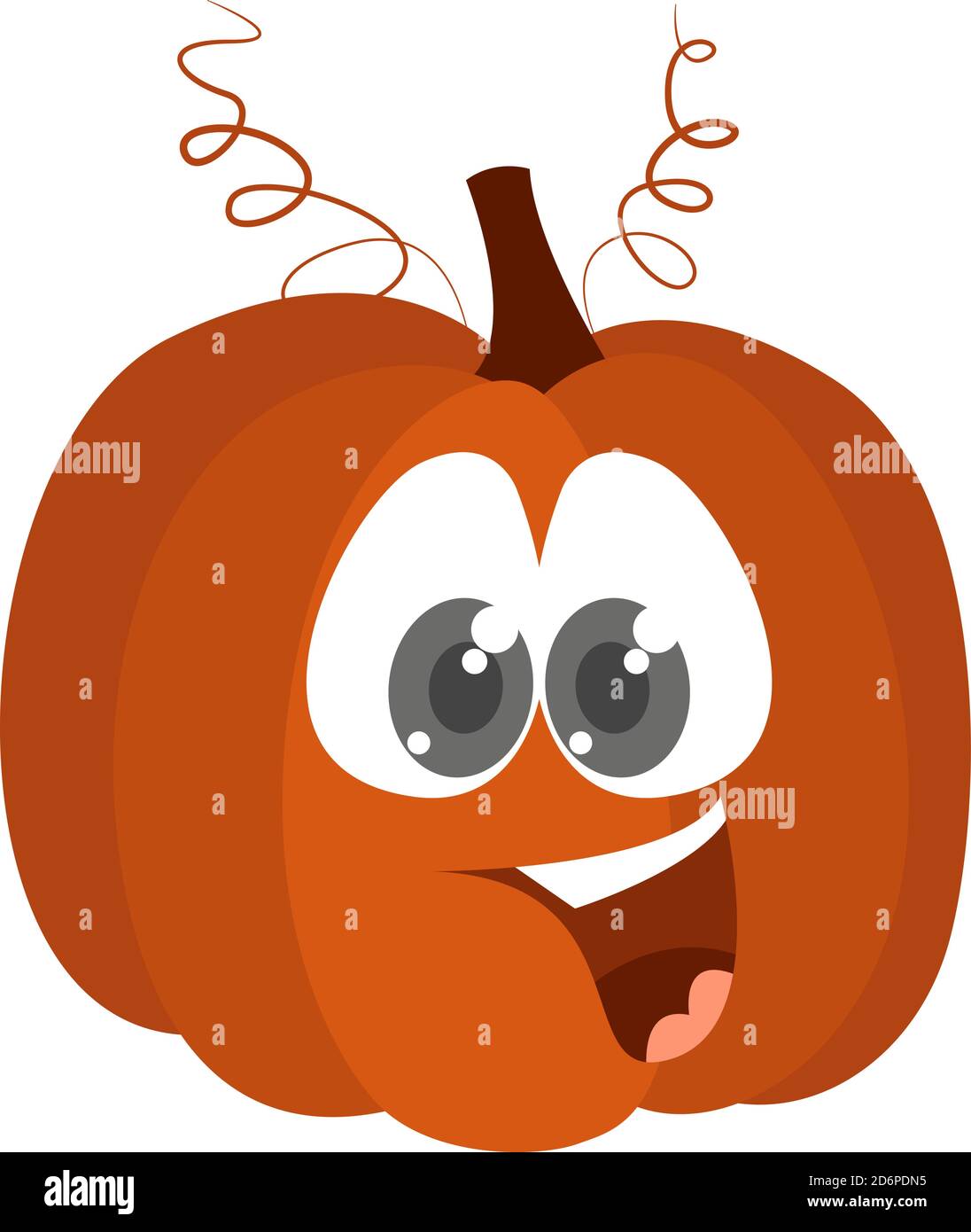 Aufgeregt Kürbis, Illustration, Vektor auf weißem Hintergrund. Stock Vektor