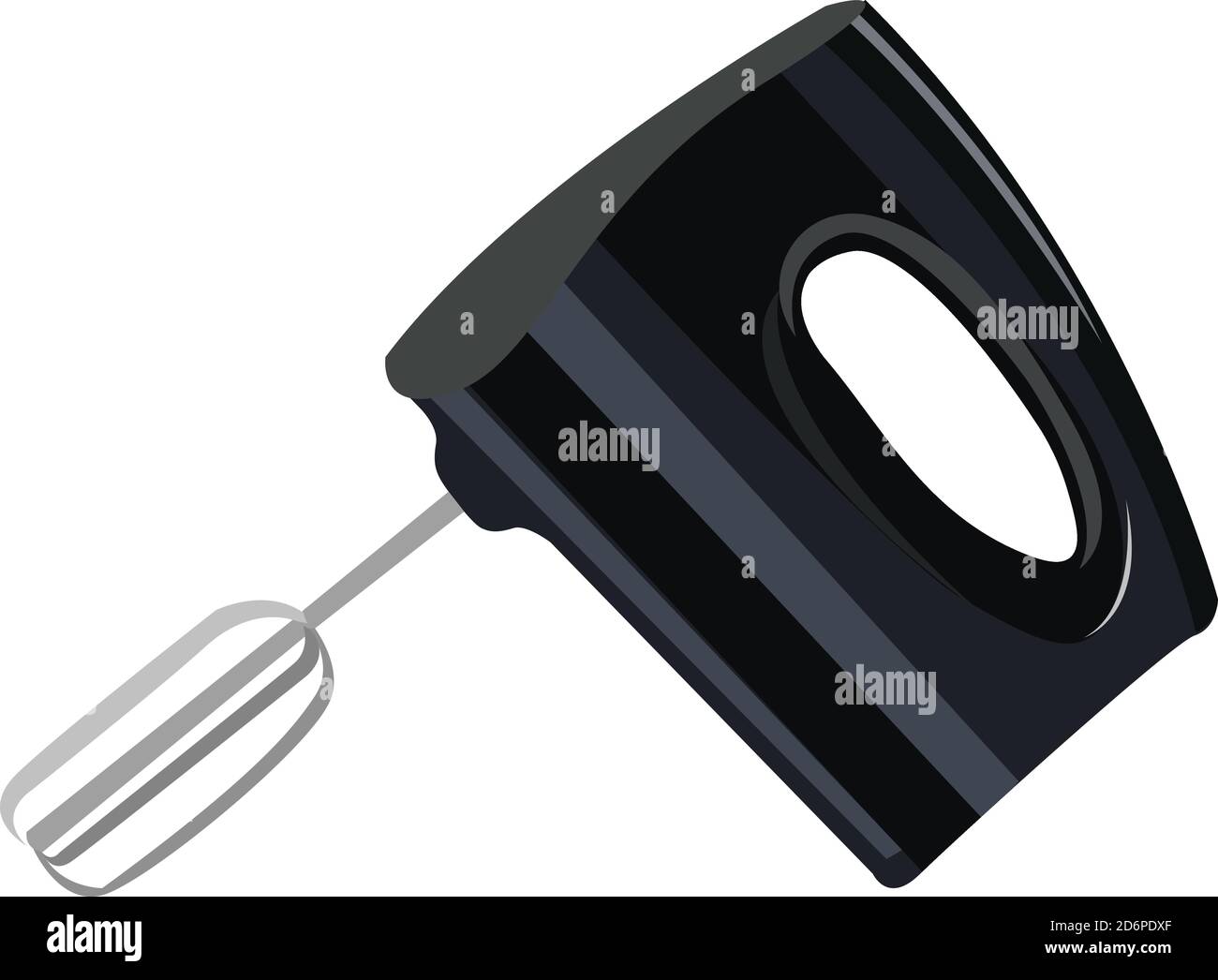Schwarzer Handmixer, Illustration, Vektor auf weißem Hintergrund Stock Vektor
