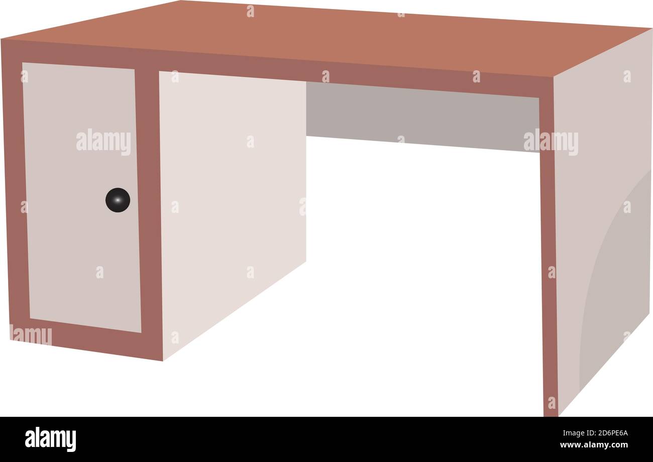 Heller Holzschreibtisch, Illustration, Vektor auf weißem Hintergrund Stock Vektor
