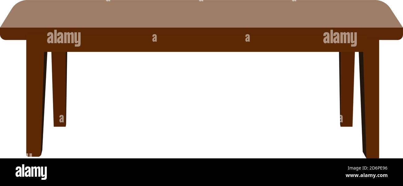 Langer Tisch, Illustration, Vektor auf weißem Hintergrund Stock Vektor