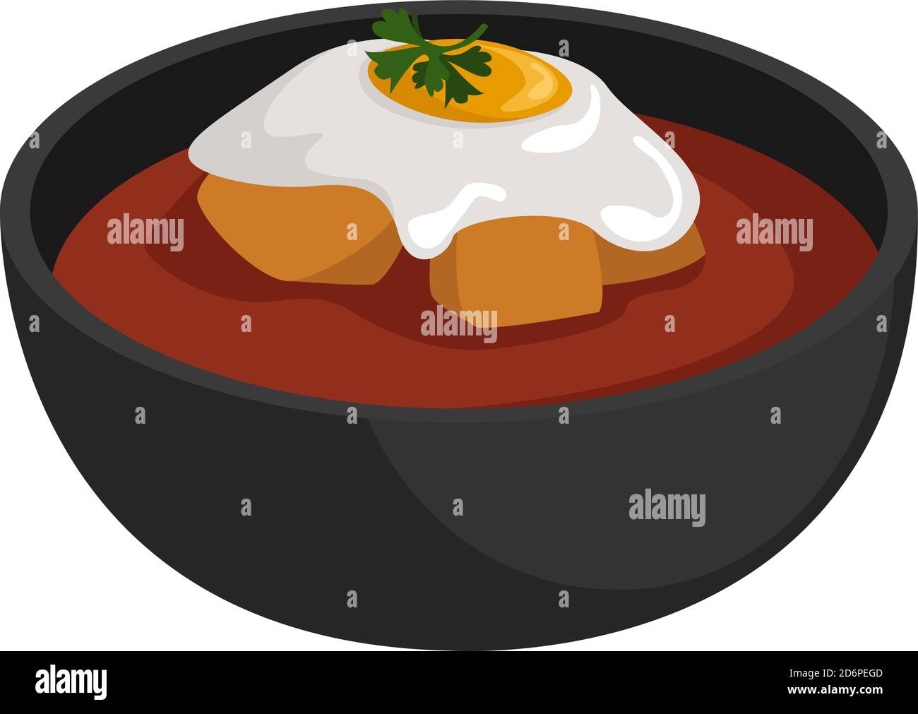 Dicke Suppe, Illustration, Vektor auf weißem Hintergrund. Stock Vektor