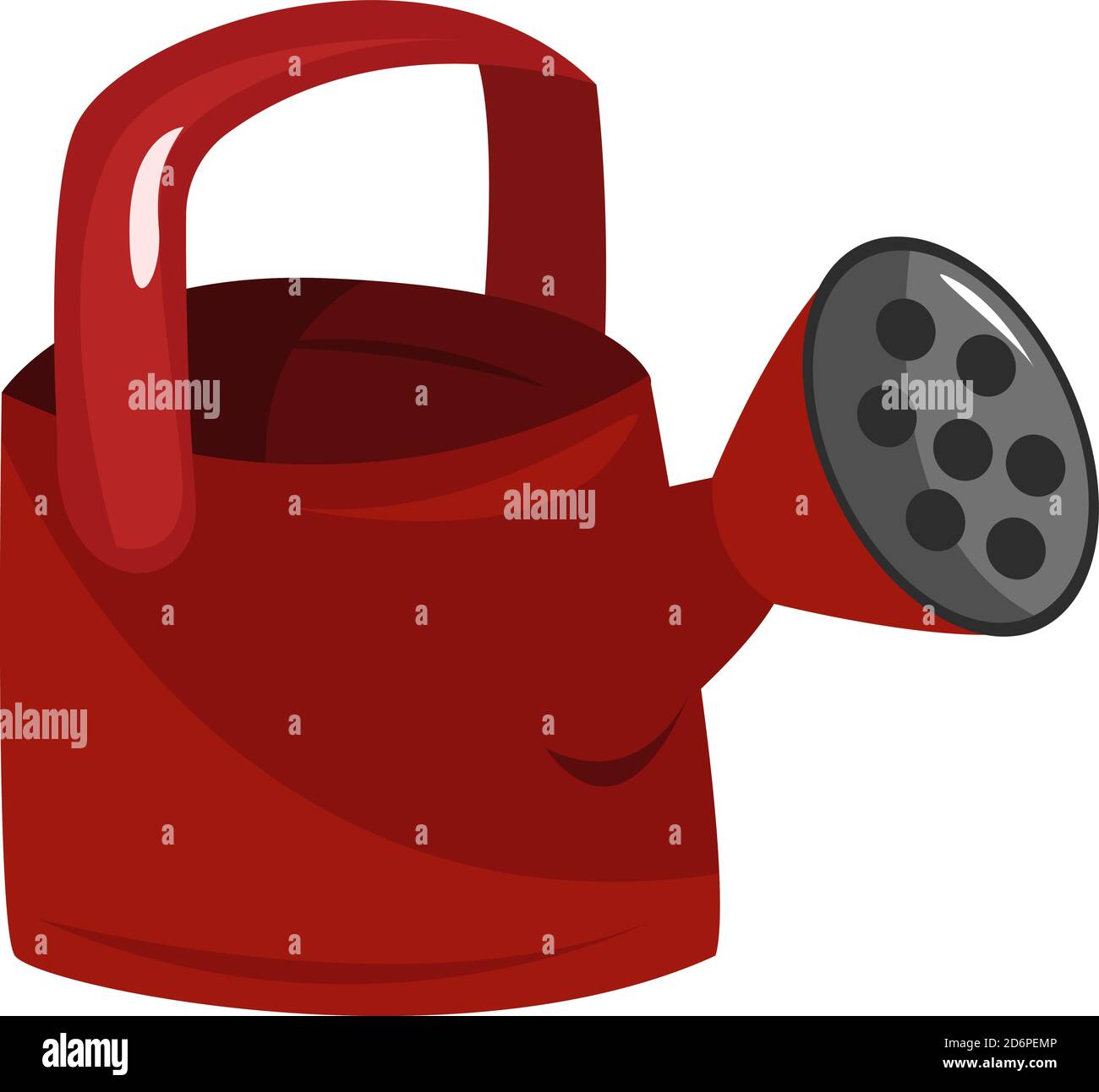 Rote Gießkanne, Illustration, Vektor auf weißem Hintergrund. Stock Vektor