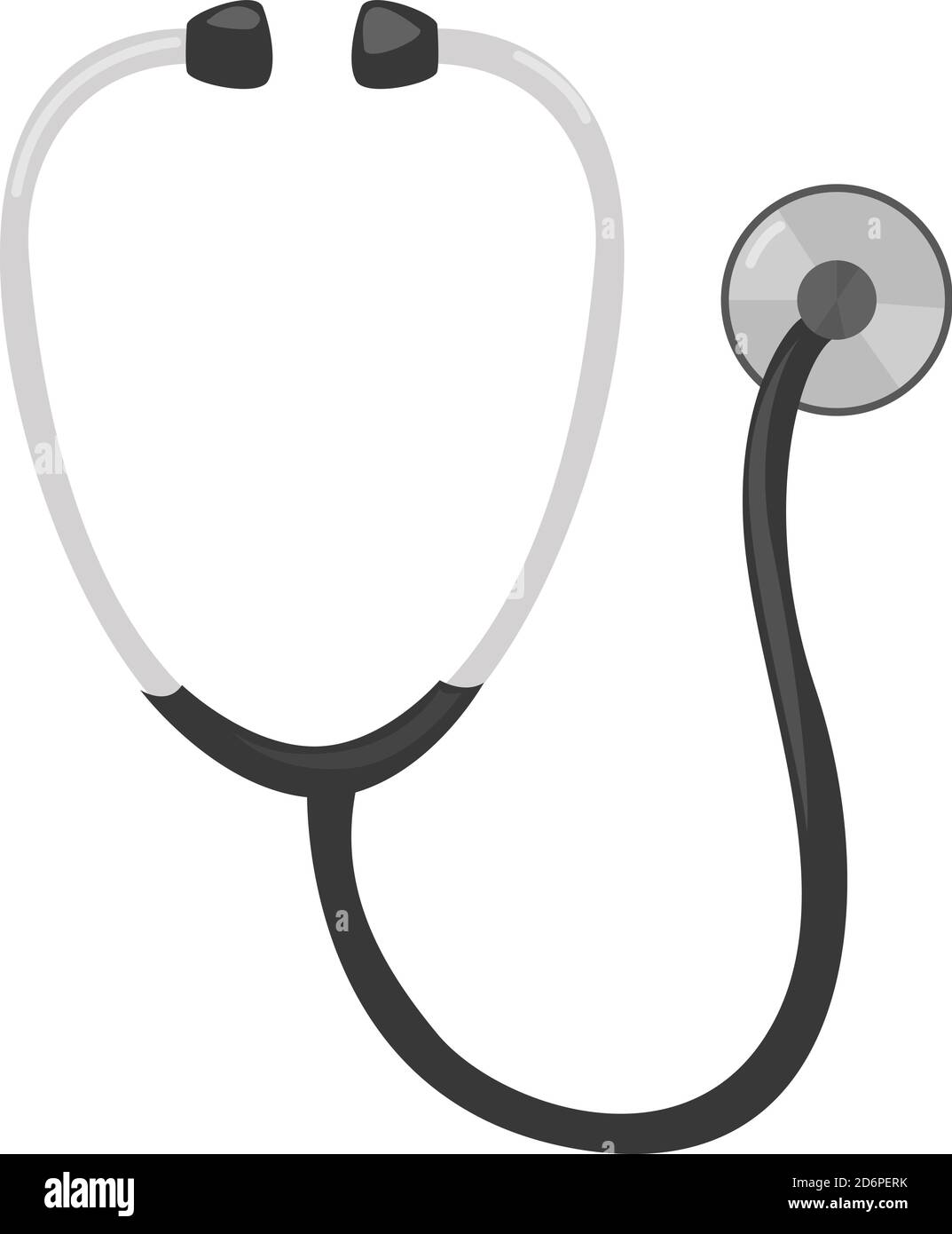 Medizinisches Stethoskop, Illustration, Vektor auf weißem Hintergrund. Stock Vektor