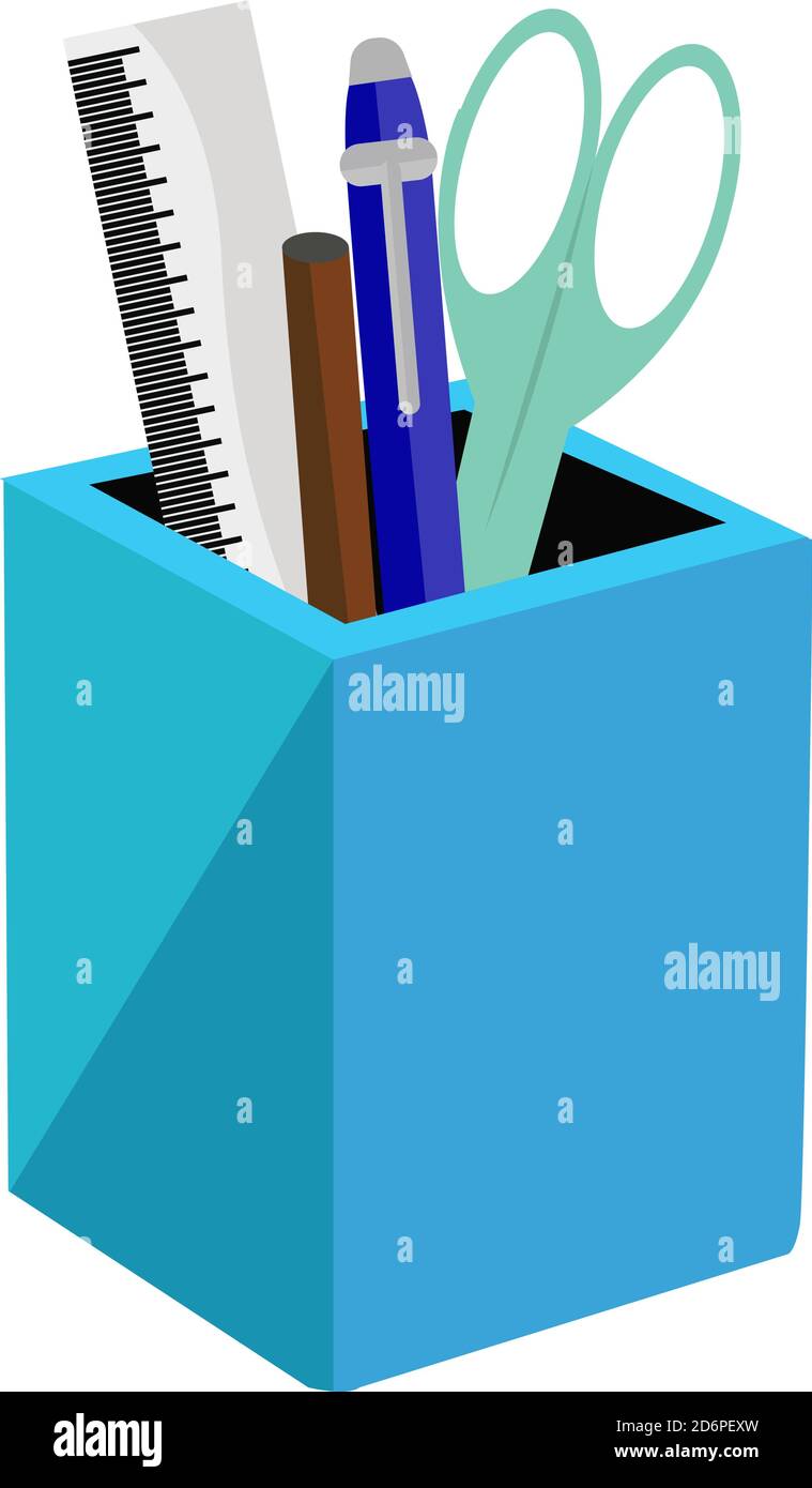 Stifthalter, Illustration, Vektor auf weißem Hintergrund Stock Vektor