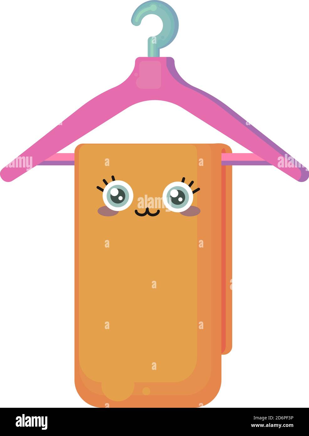 Handtuch auf einem Kleiderbügel, Illustration, Vektor auf weißem Hintergrund. Stock Vektor