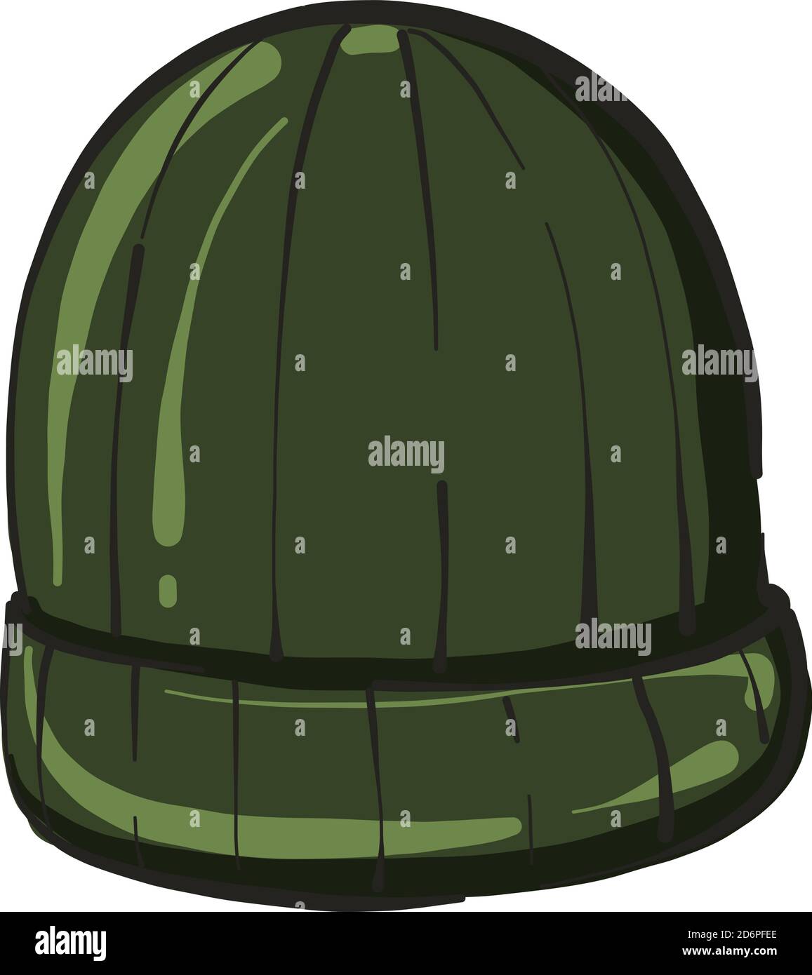 Grüner Winterhut, Abbildung, Vektor auf weißem Hintergrund. Stock Vektor