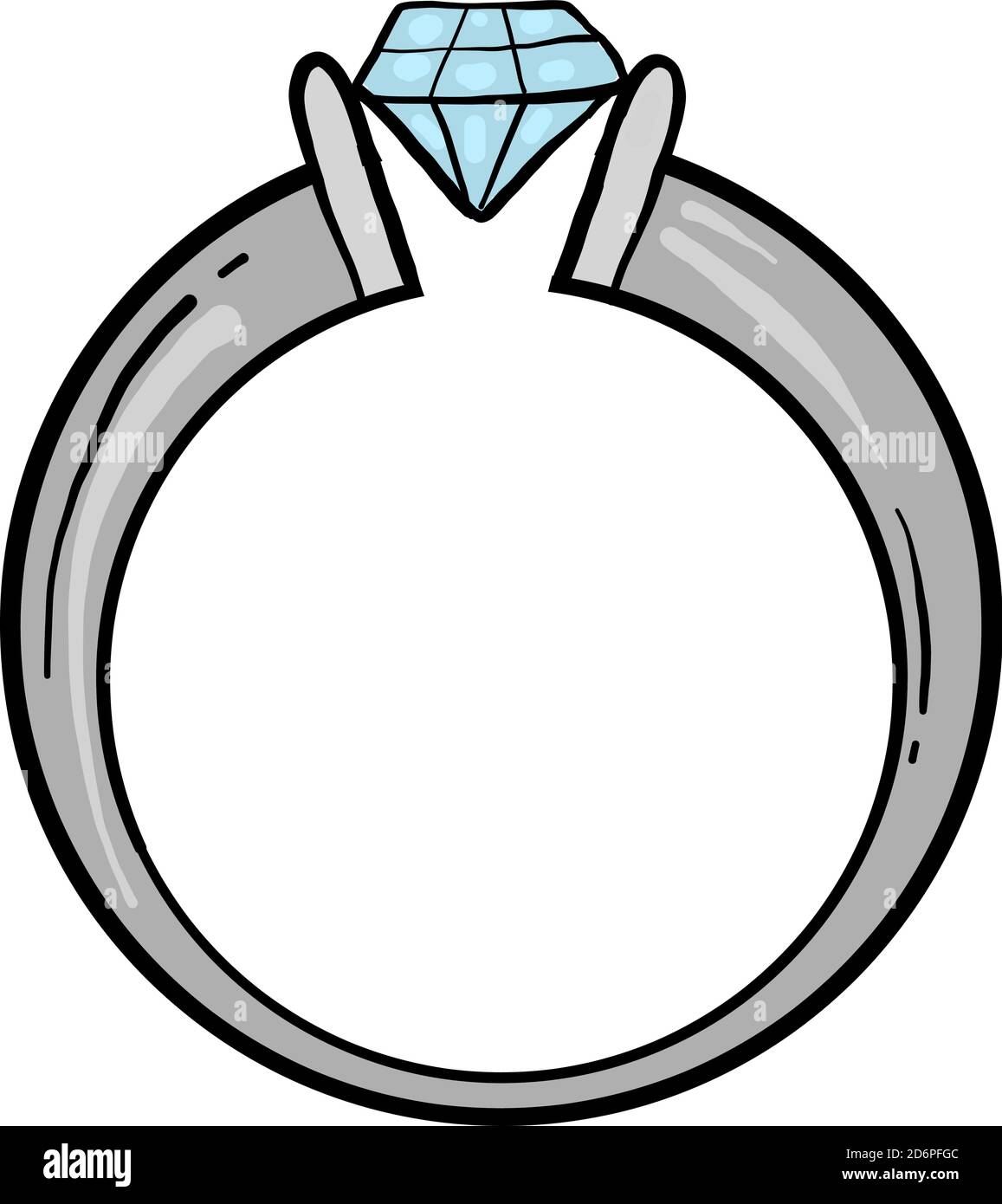 Ring aus Weißgold, Illustration, Vektor auf weißem Hintergrund. Stock Vektor