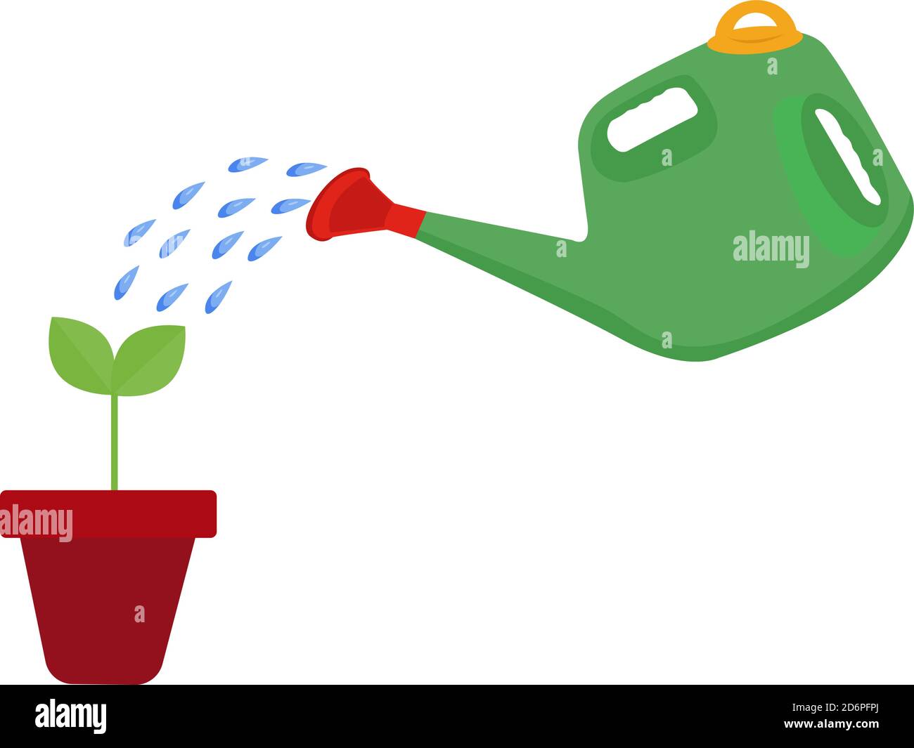 Grüne Gießkanne, Illustration, Vektor auf weißem Hintergrund Stock Vektor