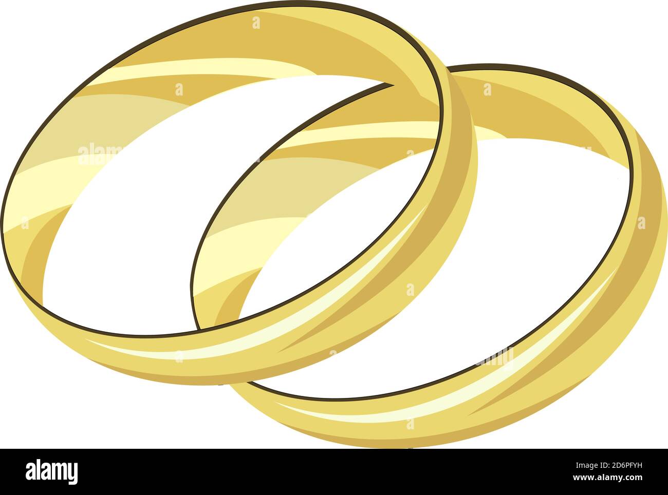 Goldene Ringe, Illustration, Vektor auf weißem Hintergrund Stock Vektor