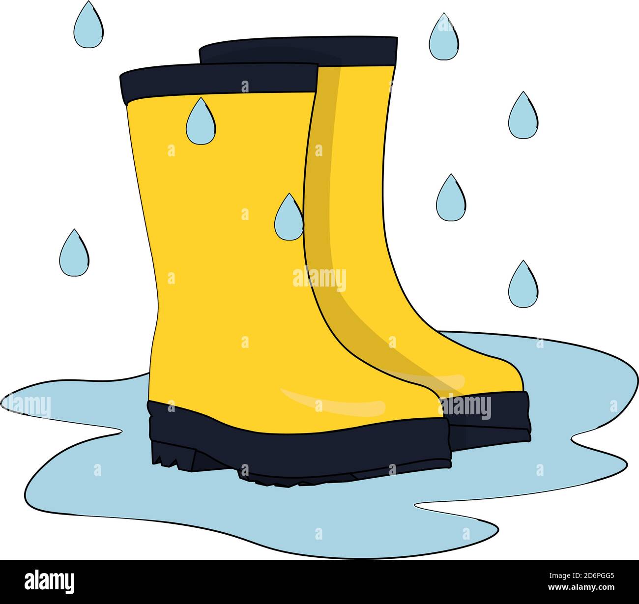 Gelbe Regenstiefel, Illustration, Vektor auf weißem Hintergrund  Stock-Vektorgrafik - Alamy