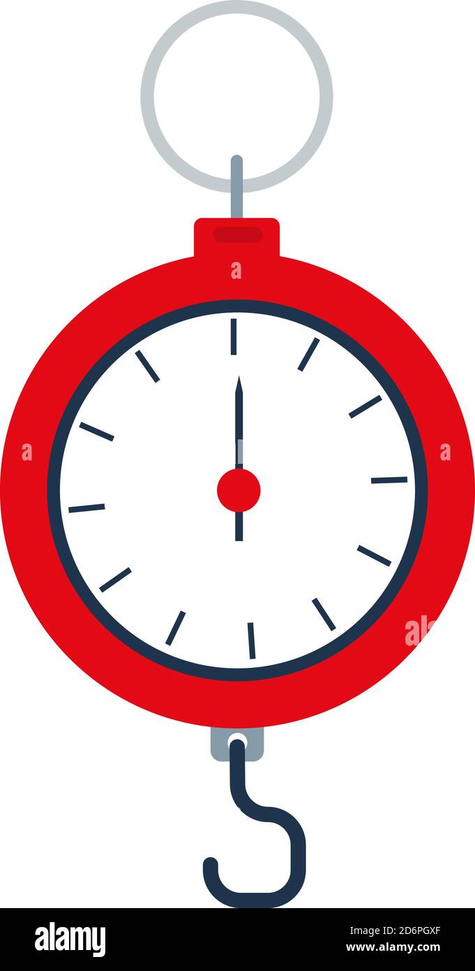 Wiegemaschine, Illustration, Vektor auf weißem Hintergrund. Stock Vektor