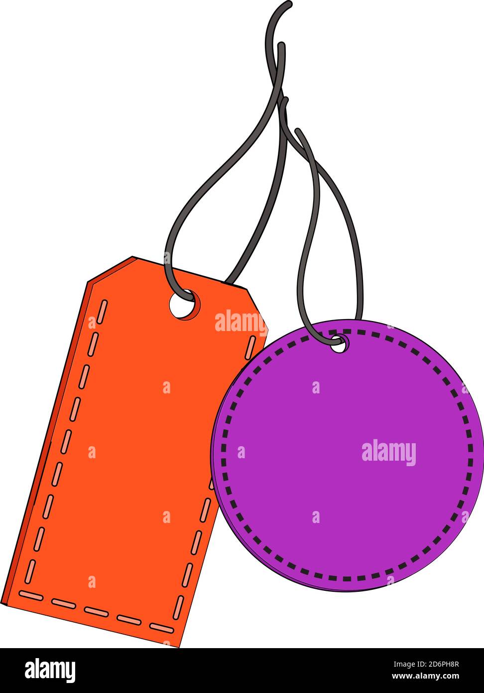 Kleidung Tags, Illustration, Vektor auf weißem Hintergrund Stock Vektor