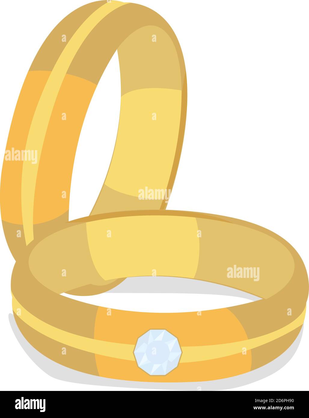 Eheringe, Illustration, Vektor auf weißem Hintergrund Stock Vektor