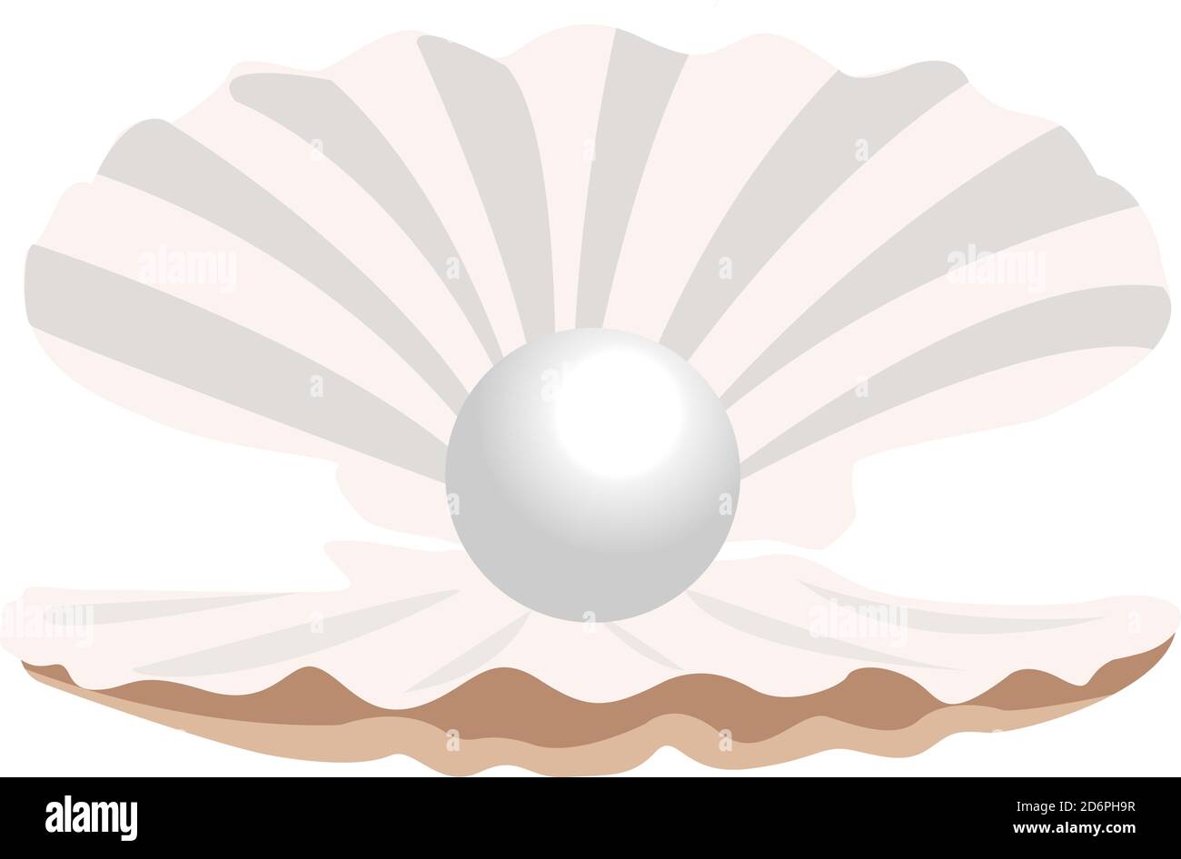 Muschel Perle, Illustration, Vektor auf weißem Hintergrund Stock Vektor