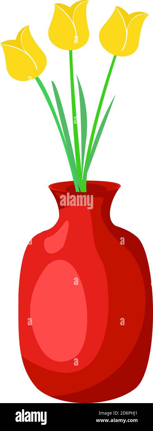 Blumen in der Vase, Illustration, Vektor auf weißem Hintergrund Stock Vektor Blumen in der Vase, Illustration, Vektor auf weißem Hintergrund Stock Vektor