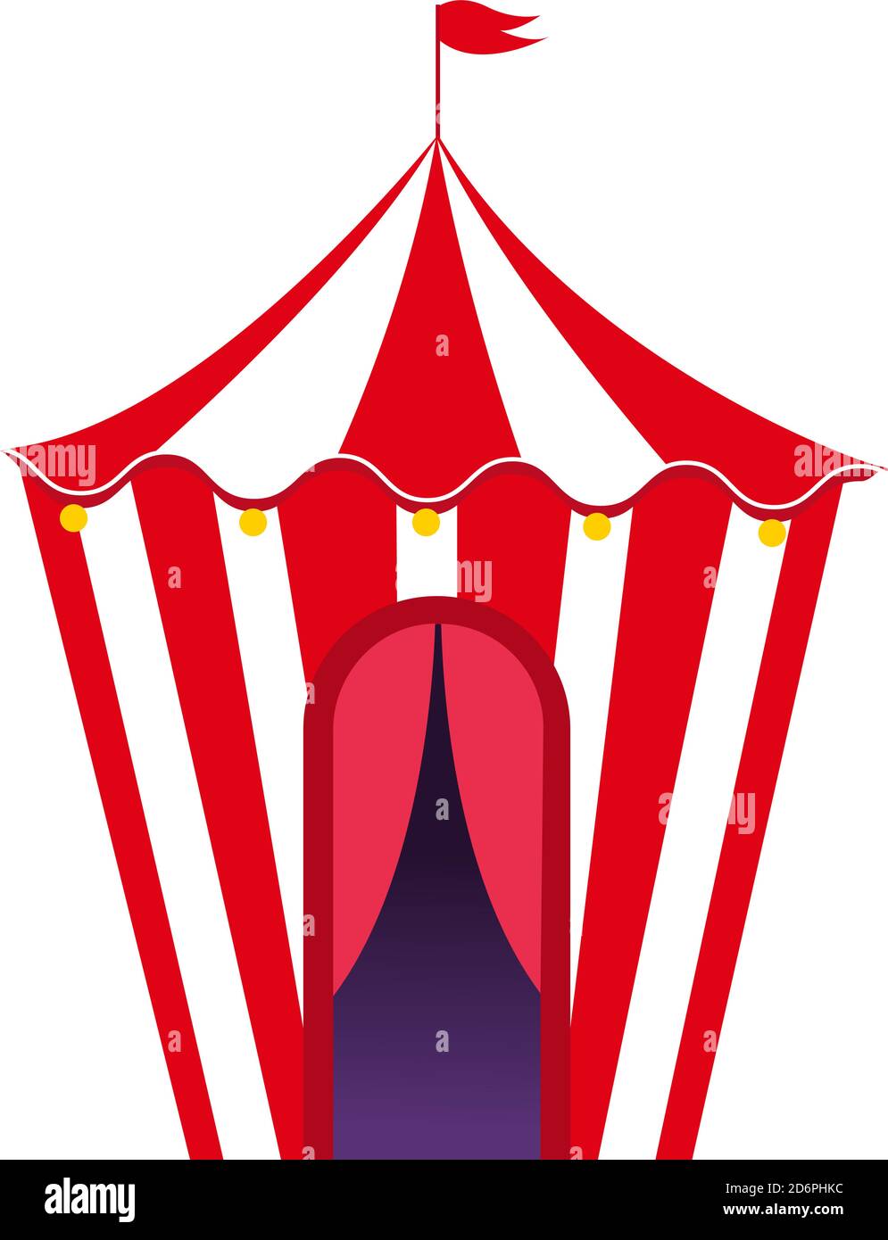 Zirkuszelt, Illustration, Vektor auf weißem Hintergrund. Stock Vektor
