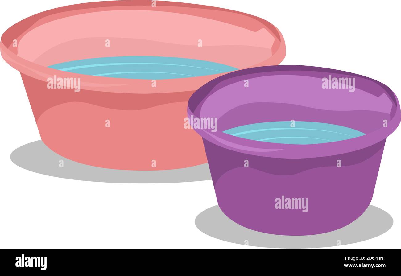 Zwei Wannen, Illustration, Vektor auf weißem Hintergrund. Stock Vektor