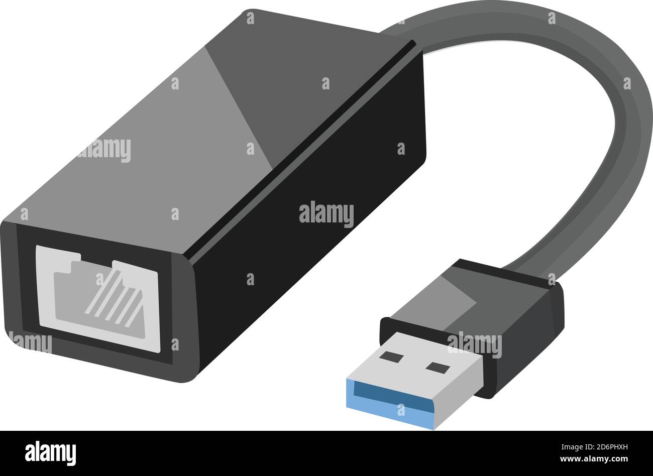 USB-Anschluss, Illustration, Vektor auf weißem Hintergrund. Stock Vektor