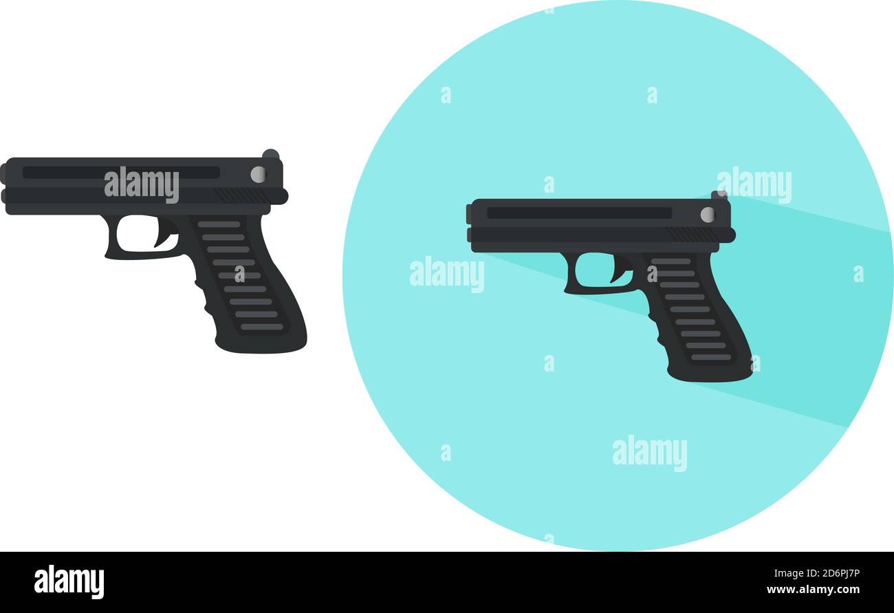 Schwarze Pistole, Illustration, Vektor auf weißem Hintergrund. Stock Vektor