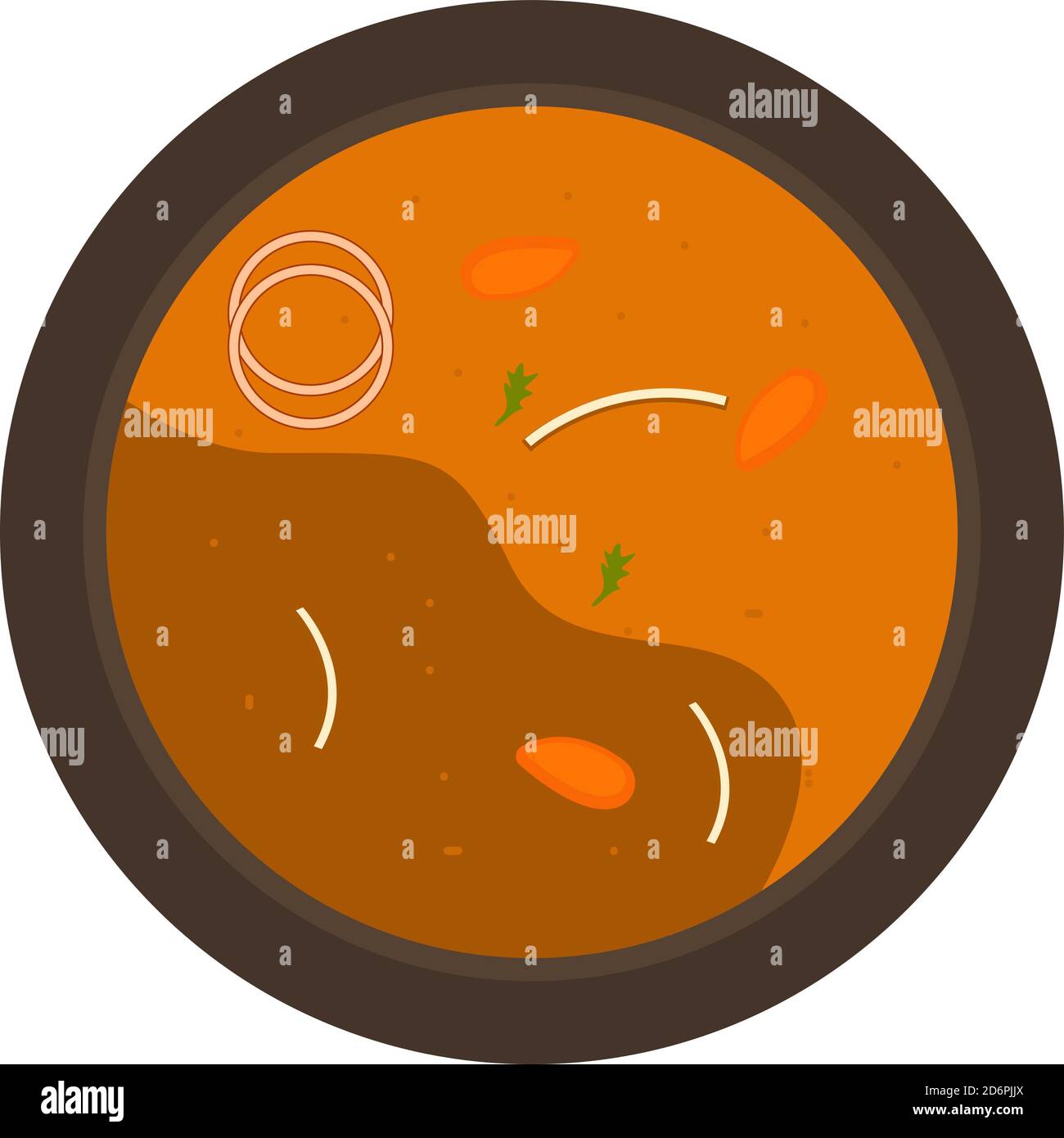 Indisches Curry, Illustration, Vektor auf weißem Hintergrund. Stock Vektor