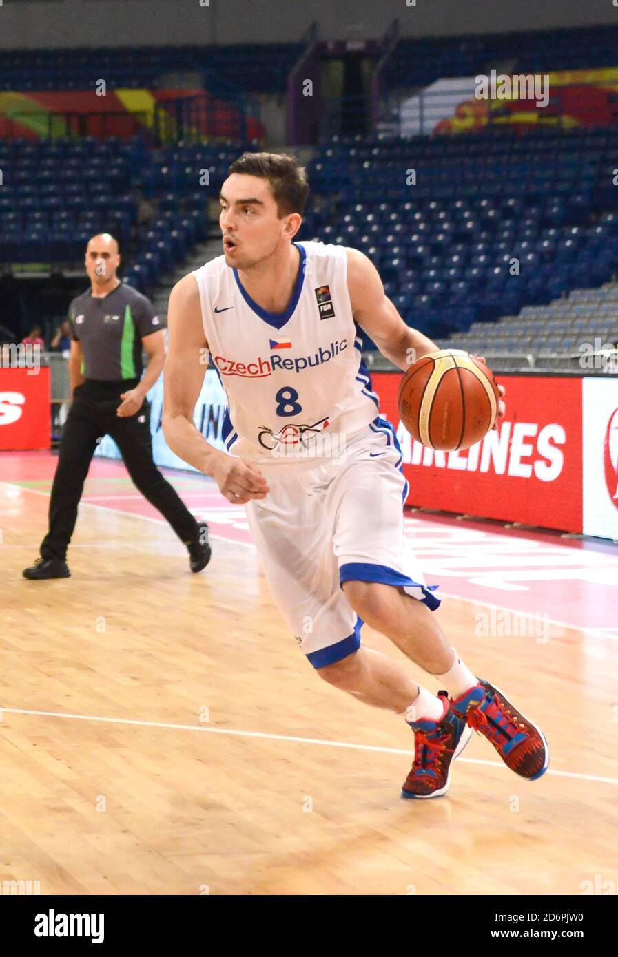 Tomas Satoransky - Tschechische Basketballmannschaft. FIBA OQT Tournament Belgrad 2016 Stockfoto