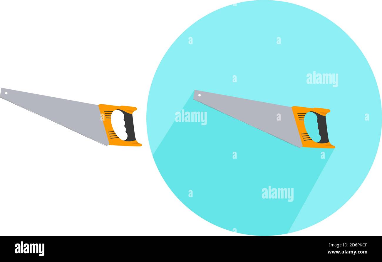 Handsäge, Illustration, Vektor auf weißem Hintergrund. Stock Vektor