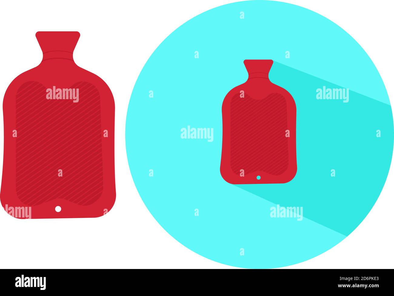 Heißwasserbeutel, Illustration, Vektor auf weißem Hintergrund. Stock Vektor