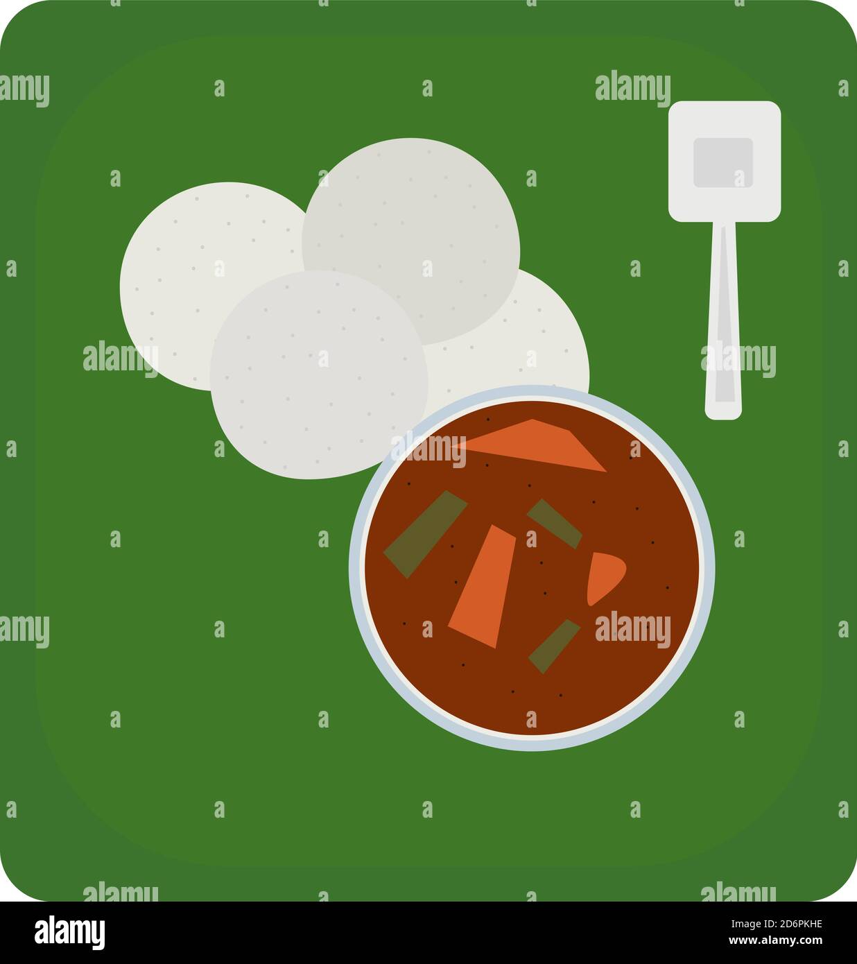 Indische Gericht, Illustration, Vektor auf weißem Hintergrund. Stock Vektor