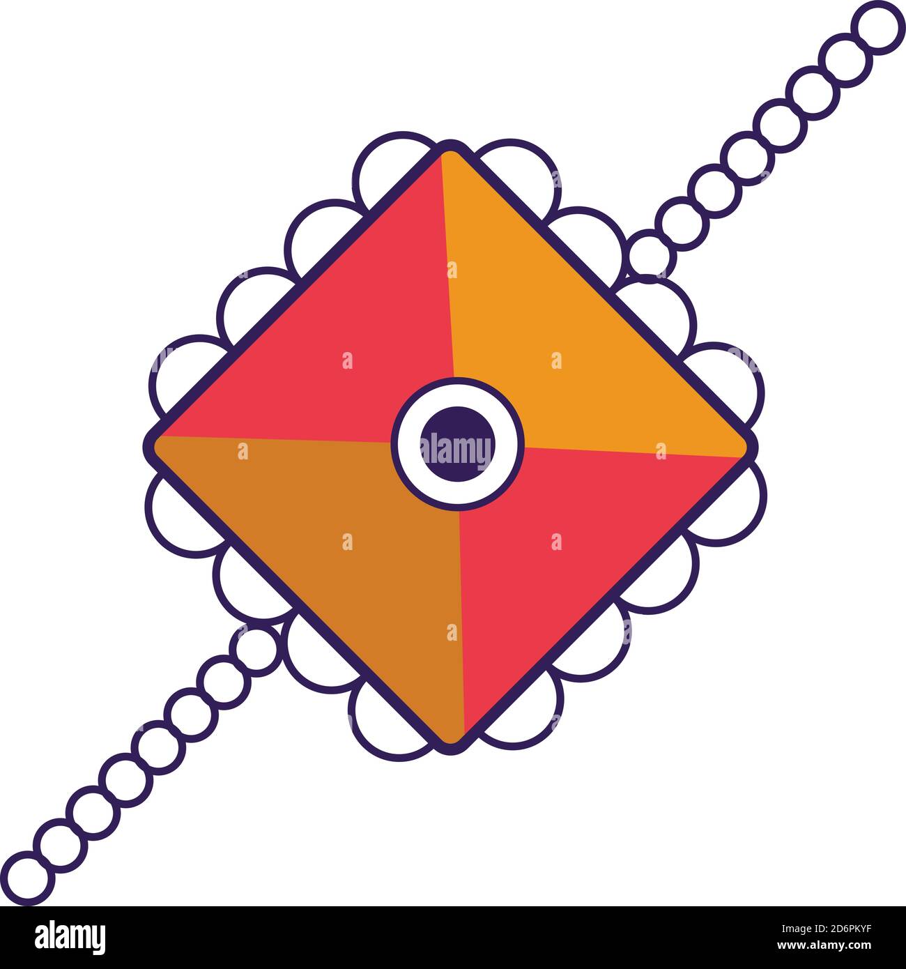 Indisches Rakhi, Illustration, Vektor auf weißem Hintergrund. Stock Vektor