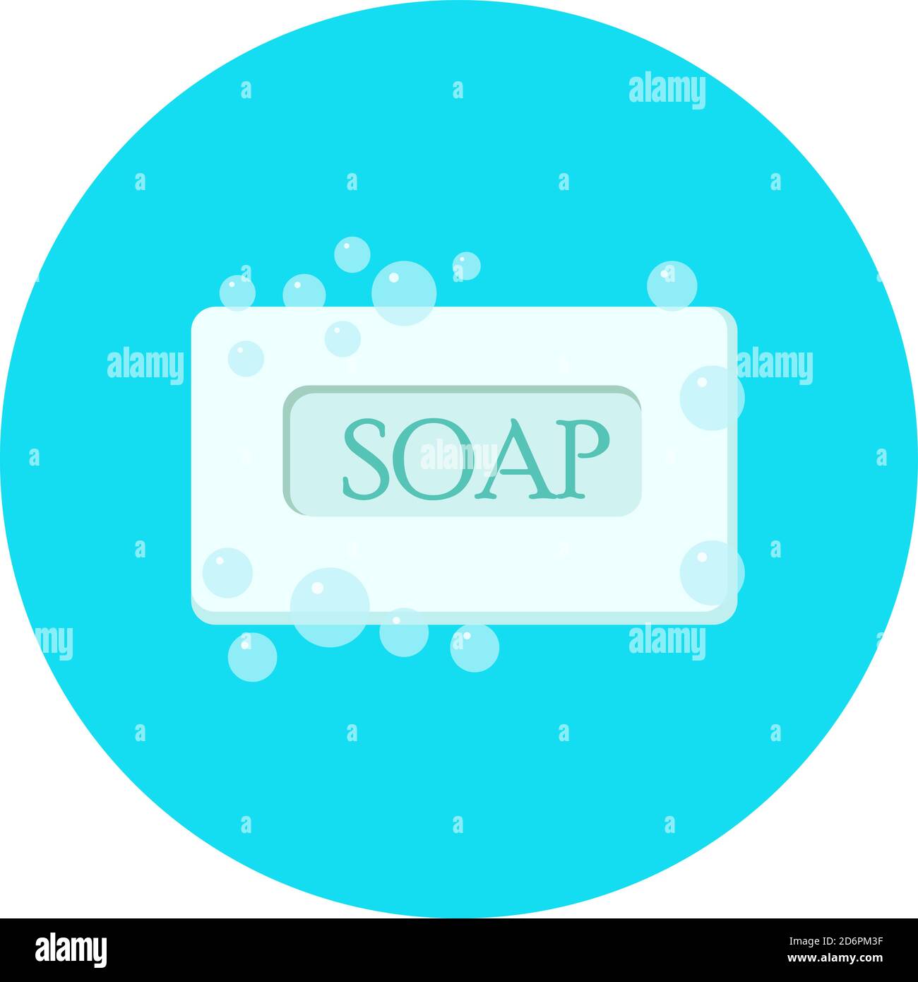 Blaue Seife, Illustration, Vektor auf weißem Hintergrund. Stock Vektor