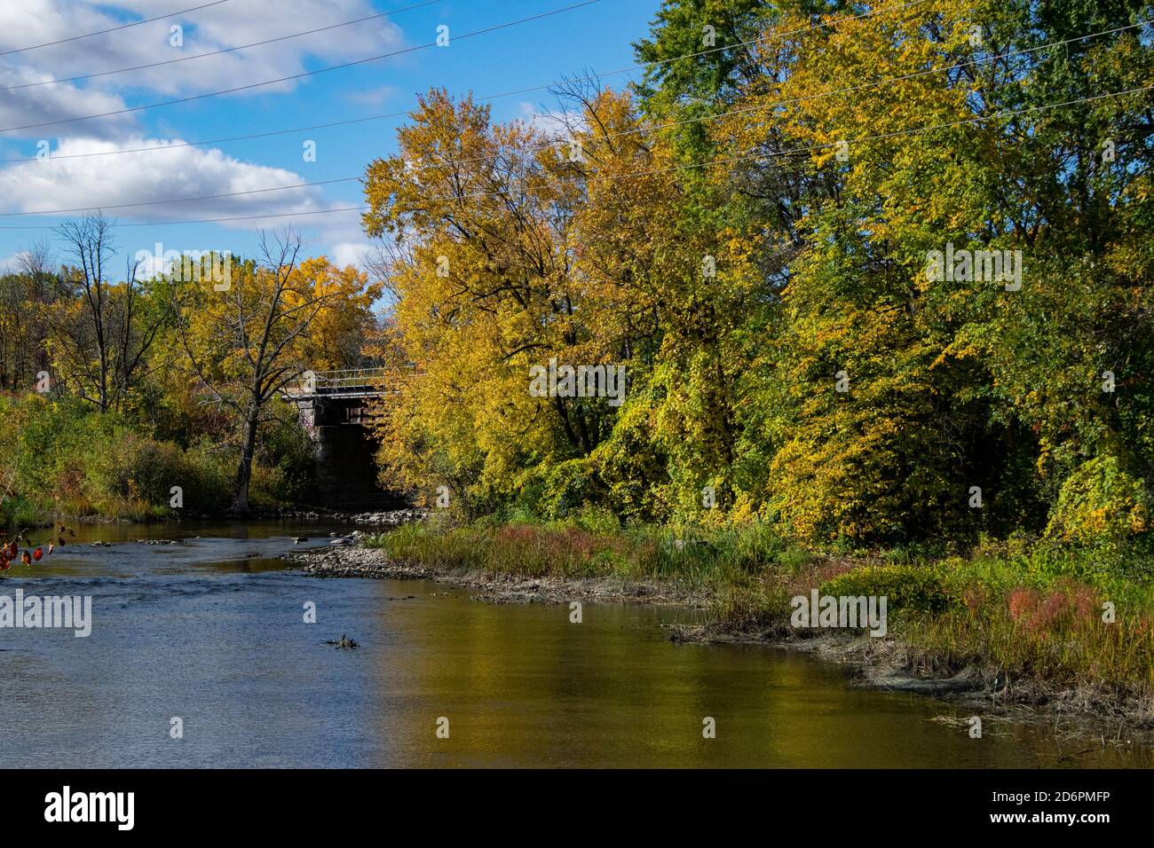 Ile Perrot Eisenbahnbrücke. Stockfoto