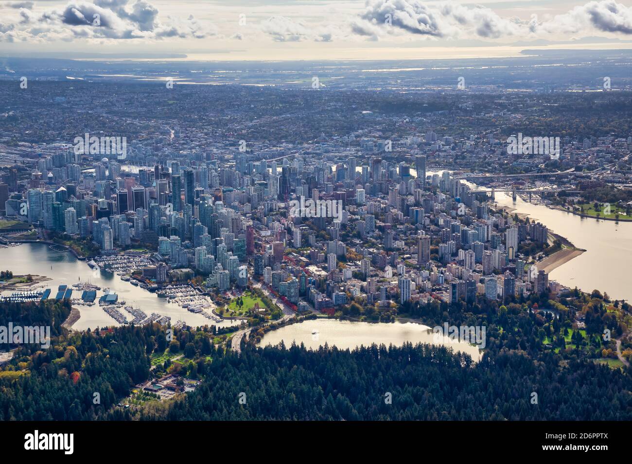 Luftaufnahme von Vancouver, British Columbia Kanada Stockfoto